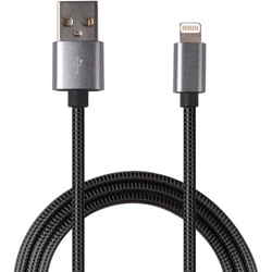 Καλώδιο USB 2GO "Luxury"-gray-100cm for Apple Lightning