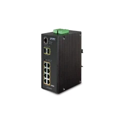 Network Switch Planet Industrial 8-Port 10/100/1000T 802.3at PoE + 2
