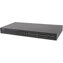 Network Switch Intellinet 24x GE Web-Managed SNMP 2xMini Gbic PoE+