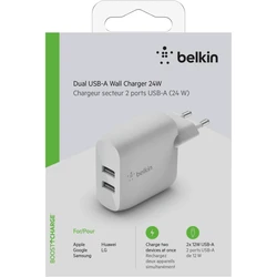 Φορτιστής Πρίζας Belkin Dual USB-A 24W white WCB002vfWH