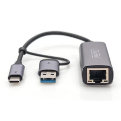Αντάπτορας Δικτύου USB Digitus USB-C Gigabit 2.5G USB-C+USB A