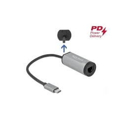 Αντάπτορας Δικτύου USB Delock USB Type-C > Gigabit LAN PowerDelivery