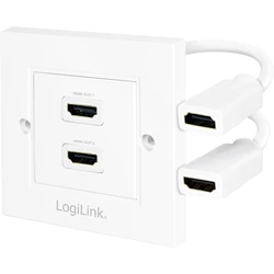 Πρίζ HDMI Logilink wall socket, 2-port, white