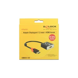 Αντάπτορας Displayport Delock DP -> HDMI M/F 4K active