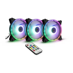 Case Fan 12cm Inter-Tech 120*120*25 ARGUS RGB-FAN SET RS-07, 3X LED retail