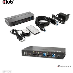 KVM Switch Club 3D 4K60Hz 2x DP > HDMI oder DP/2xUSB/Audio