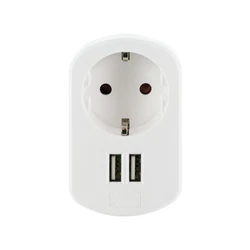 Φορτιστής Πρίζας Schwaiger USB charging adapter 230V with socket white