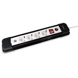 Πολύπριζο με USB Equip 4-fach Schuko 1,5m 2xUSB, switch +