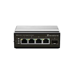 Network Switch LevelOne 5Port Gigabit PoE DIN-Rail,-30°C to 65°C