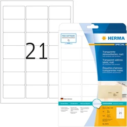 Ετικέτες Herma labels transp. matt A4 63,5x38,1 mm foil 525 pcs