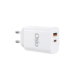 Osio Ταχυφορτιστής Ρεύματος GaN 65W με USB-A & USB-C (Λευκό) - OTU-5965W