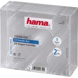 Θήκη CD Hama Double-Box pack of 5 Transparent Jewel-44752