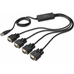 Καλώδιο Digitus USB 2.0 to 4xRS232 USB to Serial Adapter, 1,5m