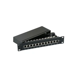 Patchpanel Δικτύου EFB Mini STP 12xRJ45 Cat.6A,10" 1HE,Black