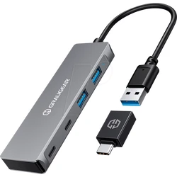 USB Hub GrauGear 4x USB 3.0, 2x Type-C and 2x Type-A retail