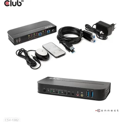KVM Switch Club 3D 4K60Hz 2x HDMI > HDMI/2xUSB/Audio retail