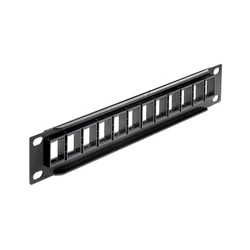 Patch Panel Delock 1HE 12 Keystone Ports Black
