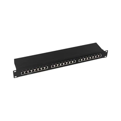 Patch Panel Logilink 19" installation Kat.6 STP 24 Port, Black
