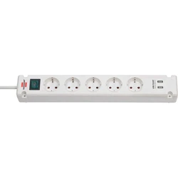 Πολύπριζο με USB Brennenstuhl Bremounta 5fach+USB white 3m