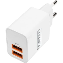 Φορτιστής Πρίζας Assmann USB 2X USB-A 15W