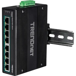 Network Switch Trendnet 8-Port Indus. Gigabit PoE+ DIN-Rail (24-56V)