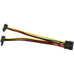 Αντάπτορας Inter-Tech 1x Molex to 2x SATA Power 90° 0,15m