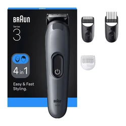 Braun Series 3 AIO3500 Ξυριστική Μηχανή Σώματος / Πρόσωπο Επαναφορτιζόμενη