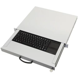 Πληκτρολόγιο Για Καμπίνα Δικτύου Aixcase 19" Rack 1U DE Touchpad USB lightgray
