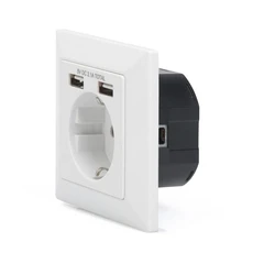 Πριζα τοίχου Digitus (250V 50Hz) with 2 USB-Ports (5V 2.1A) white