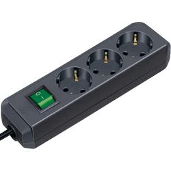Πολύπριζο Brennenstuhl ECO-Line 3 fold black 1,5m + switch