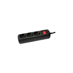 Πολύπριζο Logilink 3-way, 1.4m, black with switch