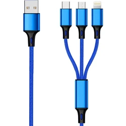 Καλώδιo USB 2GO 3 in 1 - Blue - 150cm f. Micro-USB