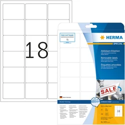 Ετικέτες Herma A4 White 63,5x46,6 mm removable 450 pcs.