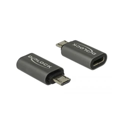 Αντάπτορας USB Delock mikroB 2.0 male > USB-C 2.0 female anthracite