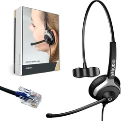 Headset GEQUDIO 1-ear for Mitel,Aastra,Poly,Gigaset-RJ cable