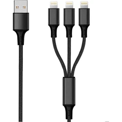 Καλώδιο USB 2GO 3 in 1 - Black - 150cm for Apple 8-Pin 1.5m