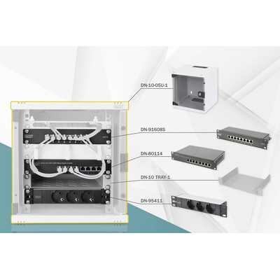 Product Καμπίνα Δικτύου Digitus Network Set 10" incl. 6HE wall rack base image