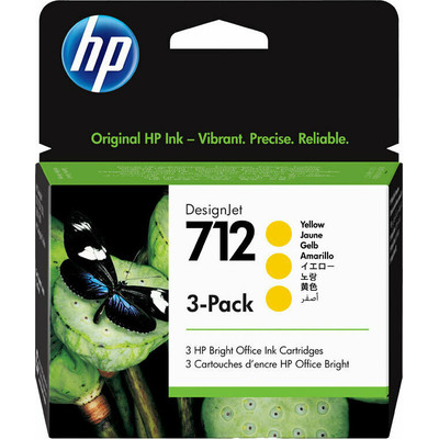 Product Μελάνι HP 712 - 3-pack - yellow - original - DesignJet base image