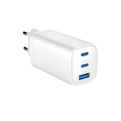 Product Φορτιστής Πρίζας Gembird TA-UC-PDQC65-01-W 3-port 65W GaN fast White base image