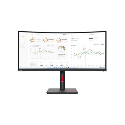 Product Monitor 34" Lenovo ThinkVision T34w-30 LED 3440 x 1440 pixels Wide Quad HD Black base image