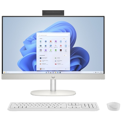 Product All in One HP AiO 24-cr0312nw Ryzen 5 7520 23.8" AG 16GB DDR5 SSD512 Radeon 610M kB+Mouse Win11 White base image