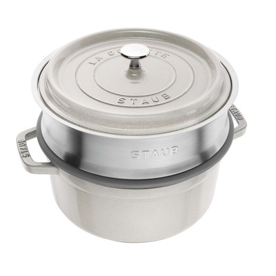 Product Κατσαρόλα Staub La Cocotte cast iron with insert 40508-822-0 - 3.8 ltr. White truffle base image