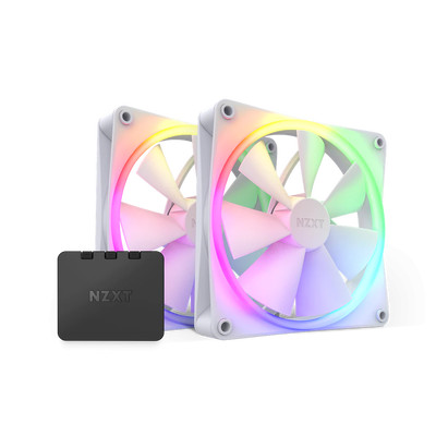 Product Case Fan 14cm Nzxt BUNDLE 2x F140RGB White & 1x Black RGB Lighting Controller base image