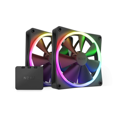 Product Case Fan 14cm Nzxt BUNDLE 2x F140RGB Black & 1x Black RGB Lighting Controller base image