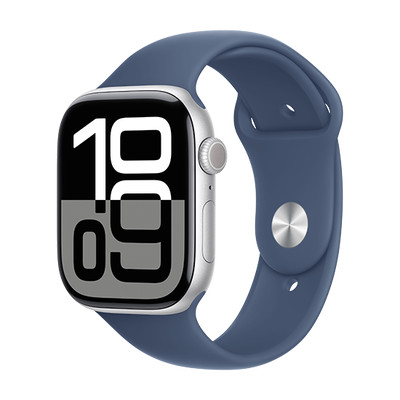 Product Smartwatch Apple Watch Series 10 GPS 46mm Silver Aluminium with Sport Band S/M - Denim base image