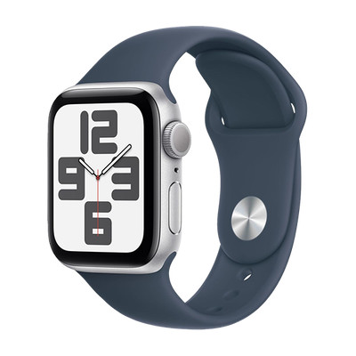 Product Smartwatch Apple Watch SE (2024) GPS 40mm Silver Aluminium Case with Sport Band S/M - Storm Blue base image