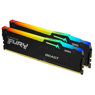 Product Μνήμη RAM Σταθερού DDR5 32GB Kingston FURY Beast RGB - 2 x 16GB - 288-PIN - 6000 MHz base image