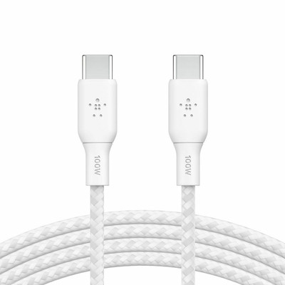 Product Καλώδιο USB Belkin braided USB-C/USB-C 100W 3m white CAB014bt3MWH base image