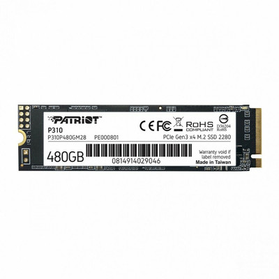 Product Σκληρός Δίσκος M.2 SSD 480GB Patriot P310 - PCI Express 3.0 x4 (NVMe) base image