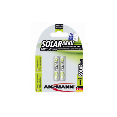 Product Μπαταρία Επαναφορτιζόμενη Ansmann maxE NiMH rech.bat. Micro AAA 550 mAh SOLAR 1x2 base image